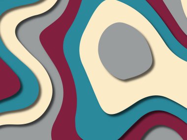 kağıt ile 3D arka plan şekilleri kesim. Soyut kağıt kitap kapağı için şablon arka plan bölmek. Kağıt arka plan kes. Soyut gerçekçi kağıt dekorasyon tasarımı için