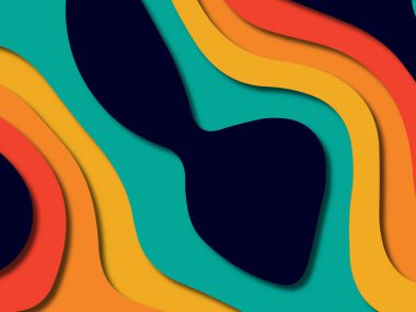 kağıt ile 3D arka plan şekilleri kesim. Soyut kağıt kitap kapağı için şablon arka plan bölmek. Kağıt arka plan kes. Soyut gerçekçi kağıt dekorasyon tasarımı için