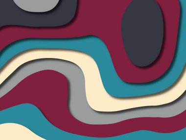 kağıt ile 3D arka plan şekilleri kesim. Soyut kağıt kitap kapağı için şablon arka plan bölmek. Kağıt arka plan kes. Soyut gerçekçi kağıt dekorasyon tasarımı için