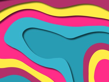 kağıt ile 3D arka plan şekilleri kesim. Soyut kağıt kitap kapağı için şablon arka plan bölmek. Kağıt arka plan kes. Soyut gerçekçi kağıt dekorasyon tasarımı için