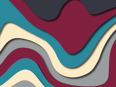 kağıt ile 3D arka plan şekilleri kesim. Soyut kağıt kitap kapağı için şablon arka plan bölmek. Kağıt arka plan kes. Soyut gerçekçi kağıt dekorasyon tasarımı için