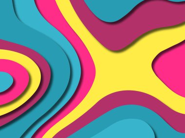 kağıt ile 3D arka plan şekilleri kesim. Soyut kağıt kitap kapağı için şablon arka plan bölmek. Kağıt arka plan kes. Soyut gerçekçi kağıt dekorasyon tasarımı için