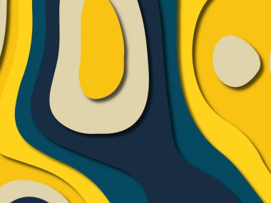 kağıt ile 3D arka plan şekilleri kesim. Soyut kağıt kitap kapağı için şablon arka plan bölmek. Kağıt arka plan kes. Soyut gerçekçi kağıt dekorasyon tasarımı için