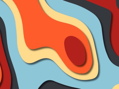 kağıt ile 3D arka plan şekilleri kesim. Soyut kağıt kitap kapağı için şablon arka plan bölmek. Kağıt arka plan kes. Soyut gerçekçi kağıt dekorasyon tasarımı için