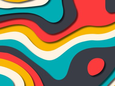 kağıt ile 3D arka plan şekilleri kesim. Soyut kağıt kitap kapağı için şablon arka plan bölmek. Kağıt arka plan kes. Soyut gerçekçi kağıt dekorasyon tasarımı için