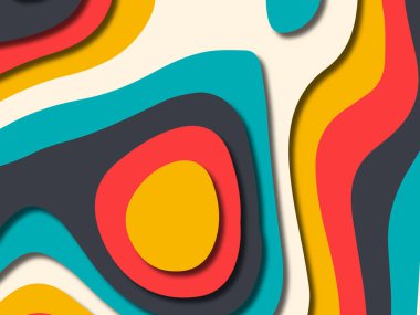 kağıt ile 3D arka plan şekilleri kesim. Soyut kağıt kitap kapağı için şablon arka plan bölmek. Kağıt arka plan kes. Soyut gerçekçi kağıt dekorasyon tasarımı için