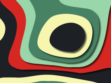 kağıt ile 3D arka plan şekilleri kesim. Soyut kağıt kitap kapağı için şablon arka plan bölmek. Kağıt arka plan kes. Soyut gerçekçi kağıt dekorasyon tasarımı için