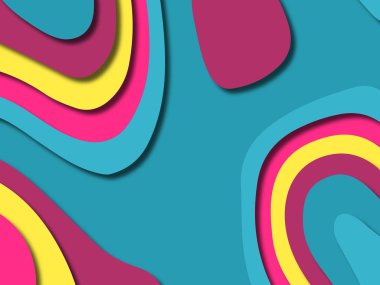 kağıt ile 3D arka plan şekilleri kesim. Soyut kağıt kitap kapağı için şablon arka plan bölmek. Kağıt arka plan kes. Soyut gerçekçi kağıt dekorasyon tasarımı için