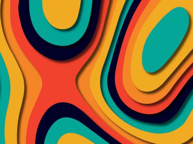 kağıt ile 3D arka plan şekilleri kesim. Soyut kağıt kitap kapağı için şablon arka plan bölmek. Kağıt arka plan kes. Soyut gerçekçi kağıt dekorasyon tasarımı için