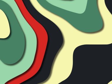 kağıt ile 3D arka plan şekilleri kesim. Soyut kağıt kitap kapağı için şablon arka plan bölmek. Kağıt arka plan kes. Soyut gerçekçi kağıt dekorasyon tasarımı için