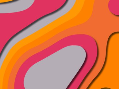 kağıt ile 3D arka plan şekilleri kesim. Soyut kağıt kitap kapağı için şablon arka plan bölmek. Kağıt arka plan kes. Soyut gerçekçi kağıt dekorasyon tasarımı için