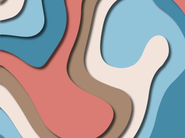 kağıt ile 3D arka plan şekilleri kesim. Soyut kağıt kitap kapağı için şablon arka plan bölmek. Kağıt arka plan kes. Soyut gerçekçi kağıt dekorasyon tasarımı için