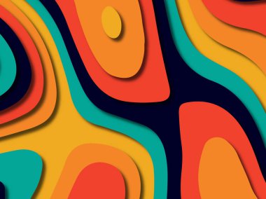 kağıt ile 3D arka plan şekilleri kesim. Soyut kağıt kitap kapağı için şablon arka plan bölmek. Kağıt arka plan kes. Soyut gerçekçi kağıt dekorasyon tasarımı için