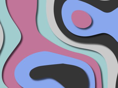 kağıt ile 3D arka plan şekilleri kesim. Soyut kağıt kitap kapağı için şablon arka plan bölmek. Kağıt arka plan kes. Soyut gerçekçi kağıt dekorasyon tasarımı için