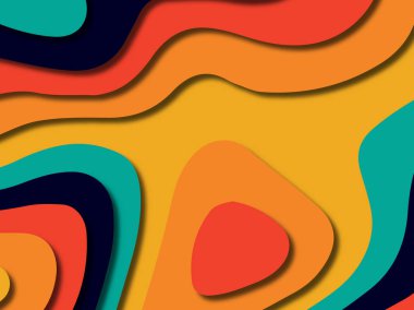 kağıt ile 3D arka plan şekilleri kesim. Soyut kağıt kitap kapağı için şablon arka plan bölmek. Kağıt arka plan kes. Soyut gerçekçi kağıt dekorasyon tasarımı için