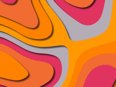 kağıt ile 3D arka plan şekilleri kesim. Soyut kağıt kitap kapağı için şablon arka plan bölmek. Kağıt arka plan kes. Soyut gerçekçi kağıt dekorasyon tasarımı için