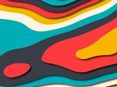 kağıt ile 3D arka plan şekilleri kesim. Soyut kağıt kitap kapağı için şablon arka plan bölmek. Kağıt arka plan kes. Soyut gerçekçi kağıt dekorasyon tasarımı için