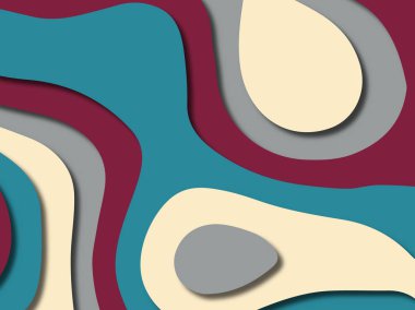 kağıt ile 3D arka plan şekilleri kesim. Soyut kağıt kitap kapağı için şablon arka plan bölmek. Kağıt arka plan kes. Soyut gerçekçi kağıt dekorasyon tasarımı için