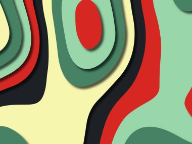 kağıt ile 3D arka plan şekilleri kesim. Soyut kağıt kitap kapağı için şablon arka plan bölmek. Kağıt arka plan kes. Soyut gerçekçi kağıt dekorasyon tasarımı için