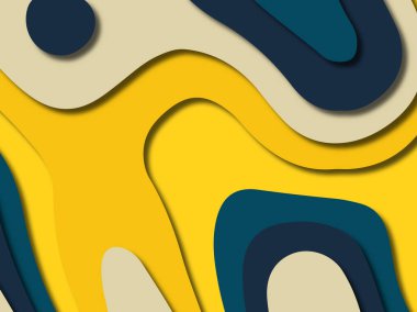 kağıt ile 3D arka plan şekilleri kesim. Soyut kağıt kitap kapağı için şablon arka plan bölmek. Kağıt arka plan kes. Soyut gerçekçi kağıt dekorasyon tasarımı için