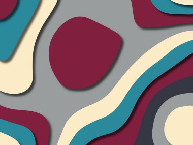 kağıt ile 3D arka plan şekilleri kesim. Soyut kağıt kitap kapağı için şablon arka plan bölmek. Kağıt arka plan kes. Soyut gerçekçi kağıt dekorasyon tasarımı için