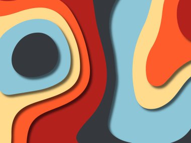 kağıt ile 3D arka plan şekilleri kesim. Soyut kağıt kitap kapağı için şablon arka plan bölmek. Kağıt arka plan kes. Soyut gerçekçi kağıt dekorasyon tasarımı için