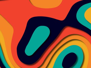 kağıt ile 3D arka plan şekilleri kesim. Soyut kağıt kitap kapağı için şablon arka plan bölmek. Kağıt arka plan kes. Soyut gerçekçi kağıt dekorasyon tasarımı için