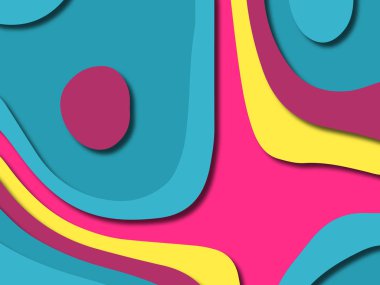 kağıt ile 3D arka plan şekilleri kesim. Soyut kağıt kitap kapağı için şablon arka plan bölmek. Kağıt arka plan kes. Soyut gerçekçi kağıt dekorasyon tasarımı için