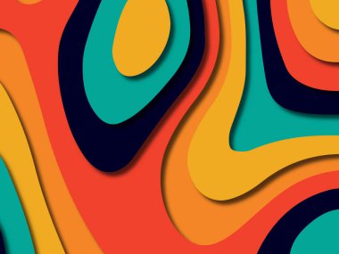 kağıt ile 3D arka plan şekilleri kesim. Soyut kağıt kitap kapağı için şablon arka plan bölmek. Kağıt arka plan kes. Soyut gerçekçi kağıt dekorasyon tasarımı için