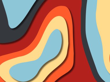 kağıt ile 3D arka plan şekilleri kesim. Soyut kağıt kitap kapağı için şablon arka plan bölmek. Kağıt arka plan kes. Soyut gerçekçi kağıt dekorasyon tasarımı için