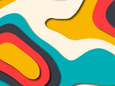 kağıt ile 3D arka plan şekilleri kesim. Soyut kağıt kitap kapağı için şablon arka plan bölmek. Kağıt arka plan kes. Soyut gerçekçi kağıt dekorasyon tasarımı için