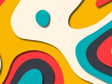 kağıt ile 3D arka plan şekilleri kesim. Soyut kağıt kitap kapağı için şablon arka plan bölmek. Kağıt arka plan kes. Soyut gerçekçi kağıt dekorasyon tasarımı için