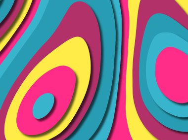 kağıt ile 3D arka plan şekilleri kesim. Soyut kağıt kitap kapağı için şablon arka plan bölmek. Kağıt arka plan kes. Soyut gerçekçi kağıt dekorasyon tasarımı için