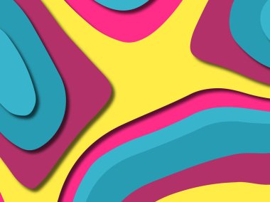 kağıt ile 3D arka plan şekilleri kesim. Soyut kağıt kitap kapağı için şablon arka plan bölmek. Kağıt arka plan kes. Soyut gerçekçi kağıt dekorasyon tasarımı için