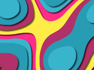 kağıt ile 3D arka plan şekilleri kesim. Soyut kağıt kitap kapağı için şablon arka plan bölmek. Kağıt arka plan kes. Soyut gerçekçi kağıt dekorasyon tasarımı için