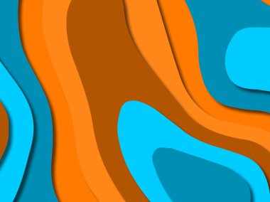 kağıt ile 3D arka plan şekilleri kesim. Soyut kağıt kitap kapağı için şablon arka plan bölmek. Kağıt arka plan kes. Soyut gerçekçi kağıt dekorasyon tasarımı için