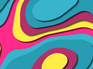 kağıt ile 3D arka plan şekilleri kesim. Soyut kağıt kitap kapağı için şablon arka plan bölmek. Kağıt arka plan kes. Soyut gerçekçi kağıt dekorasyon tasarımı için