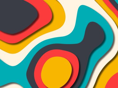 kağıt ile 3D arka plan şekilleri kesim. Soyut kağıt kitap kapağı için şablon arka plan bölmek. Kağıt arka plan kes. Soyut gerçekçi kağıt dekorasyon tasarımı için