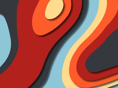 kağıt ile 3D arka plan şekilleri kesim. Soyut kağıt kitap kapağı için şablon arka plan bölmek. Kağıt arka plan kes. Soyut gerçekçi kağıt dekorasyon tasarımı için