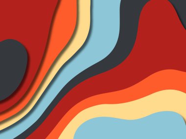 kağıt ile 3D arka plan şekilleri kesim. Soyut kağıt kitap kapağı için şablon arka plan bölmek. Kağıt arka plan kes. Soyut gerçekçi kağıt dekorasyon tasarımı için