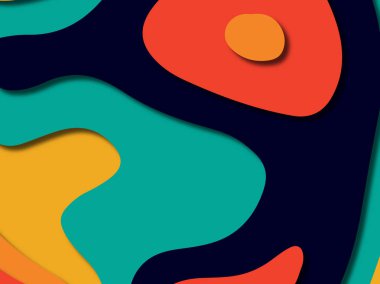 kağıt ile 3D arka plan şekilleri kesim. Soyut kağıt kitap kapağı için şablon arka plan bölmek. Kağıt arka plan kes. Soyut gerçekçi kağıt dekorasyon tasarımı için