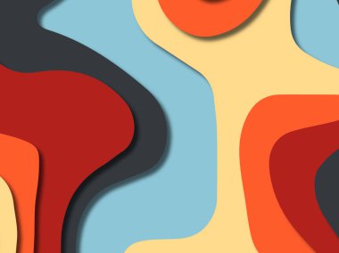 kağıt ile 3D arka plan şekilleri kesim. Soyut kağıt kitap kapağı için şablon arka plan bölmek. Kağıt arka plan kes. Soyut gerçekçi kağıt dekorasyon tasarımı için