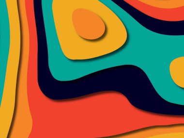 kağıt ile 3D arka plan şekilleri kesim. Soyut kağıt kitap kapağı için şablon arka plan bölmek. Kağıt arka plan kes. Soyut gerçekçi kağıt dekorasyon tasarımı için