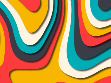 kağıt ile 3D arka plan şekilleri kesim. Soyut kağıt kitap kapağı için şablon arka plan bölmek. Kağıt arka plan kes. Soyut gerçekçi kağıt dekorasyon tasarımı için