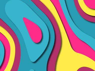 kağıt ile 3D arka plan şekilleri kesim. Soyut kağıt kitap kapağı için şablon arka plan bölmek. Kağıt arka plan kes. Soyut gerçekçi kağıt dekorasyon tasarımı için