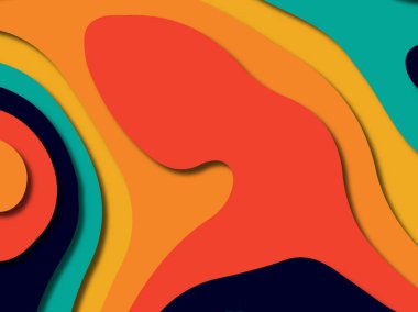 kağıt ile 3D arka plan şekilleri kesim. Soyut kağıt kitap kapağı için şablon arka plan bölmek. Kağıt arka plan kes. Soyut gerçekçi kağıt dekorasyon tasarımı için