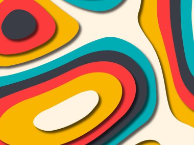 kağıt ile 3D arka plan şekilleri kesim. Soyut kağıt kitap kapağı için şablon arka plan bölmek. Kağıt arka plan kes. Soyut gerçekçi kağıt dekorasyon tasarımı için