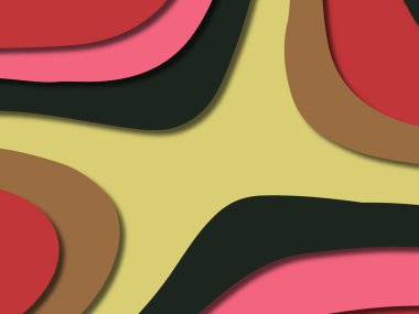 kağıt ile 3D arka plan şekilleri kesim. Soyut kağıt kitap kapağı için şablon arka plan bölmek. Kağıt arka plan kes. Soyut gerçekçi kağıt dekorasyon tasarımı için