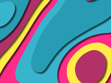 kağıt ile 3D arka plan şekilleri kesim. Soyut kağıt kitap kapağı için şablon arka plan bölmek. Kağıt arka plan kes. Soyut gerçekçi kağıt dekorasyon tasarımı için