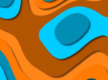 kağıt ile 3D arka plan şekilleri kesim. Soyut kağıt kitap kapağı için şablon arka plan bölmek. Kağıt arka plan kes. Soyut gerçekçi kağıt dekorasyon tasarımı için